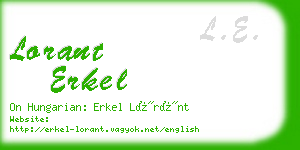 lorant erkel business card